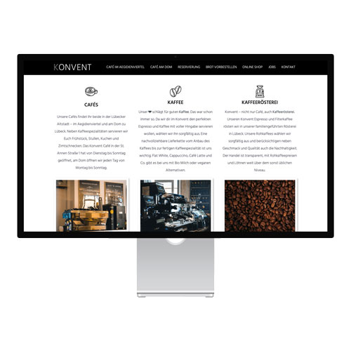 Website Konvent Cafes Lübevck