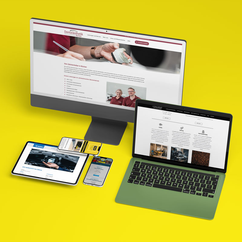 Beispiel für responsives Webdesign einer Website aus Stockelsdorf auf Smartphone und Tablet