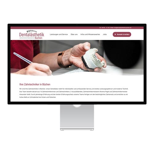 Website für ein Dentallabor aus Büchen, umgesetzt von Speed & Style Webdesign