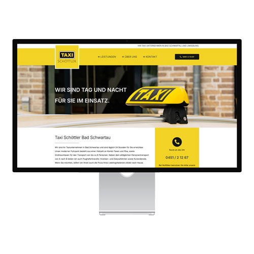 Moderne Website für ein Taxi-Unternehmen aus Bad Schwartau mit lokalem Fokus